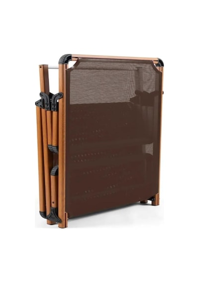 Alüminyum Katlanır Ve Taşınır Şezlong Teak+gold Black Diğer