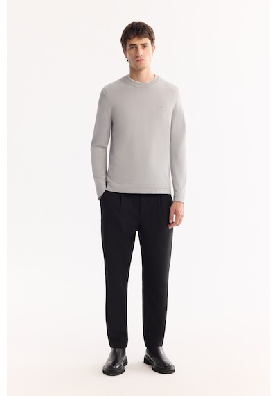 Avva Erkek Gri Bisiklet Yaka Rayon Tüylenmeyen Regular Fit Triko Kazak A52y5001