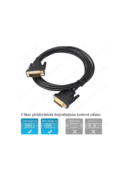 Yüksek Kalite 1.8 Metre Dvi To Dvi 24+1 Görüntü Kablosu