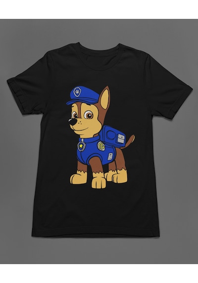 Bumeta Cesur Paw Chase Paw Patrol Unisex Tişört T-shirt Siyah