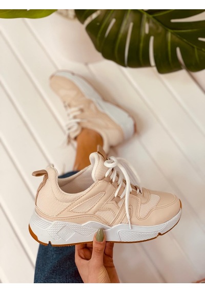 Erva'nın Butiği Ten Deri Travis Kadın Sneakers-2722