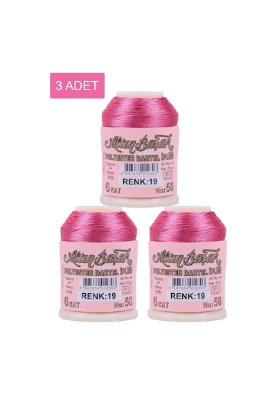 3 Adet Altınbaşak Oya Ve Dantel İpi 20 Gr - Royaleks - No: 019