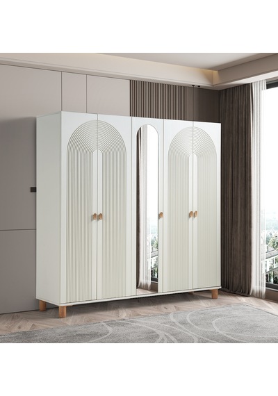 Pema Home Elegance %100 Mdf Membran 5 Kapaklı Dolap Gardırop Aytaşı