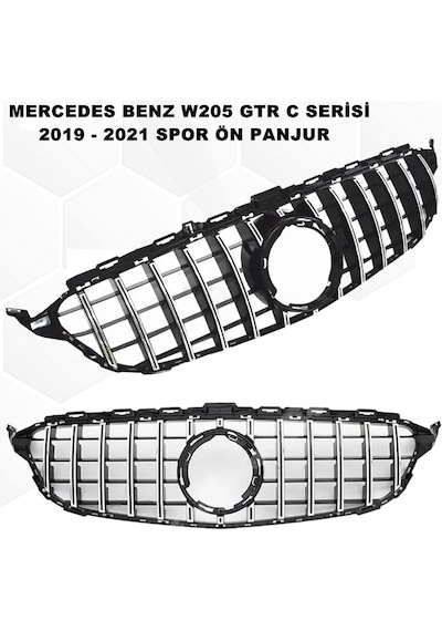 W205 GTR Spor Ön Panjur Izgaralı Piano Black-Krom 2019-2021 Arası
