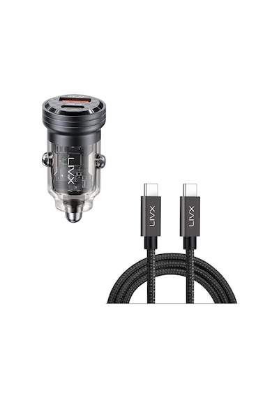 Livx Transparent 45w Pd/qc Mini Araç Şarj Cihazı Ve 50cm Hızlı Şa
