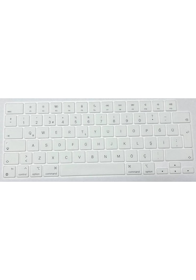 Arabulalaca Apple Uyumlu MacBook Pro 16.2 A2485 Türkçe Silikon Klavye Beyaz