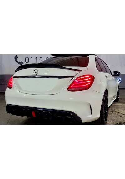 Mercedes C W205 Psm Bagaj Üstü İthal Spoiler Parlak Siyah Plastik Spoyler 2014-2019