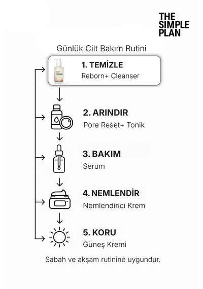 The Simple Plan Reborn+ Cleanser %4 Pha Glukonolakton + %0,5 Çinko Pca + %1 Pantenol, Arındırıcı Yüz Temizleme Jeli, 200 Ml