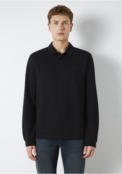 Mavi - Mavi Black Uzun Kollu Siyah Polo Tişört 0613154-900 Siyah