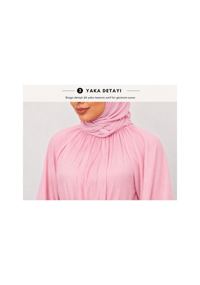 Miss Meliss Astarlı Balon Kol Pinters Gomlek Pembe Pembe