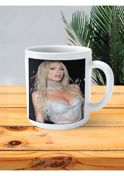 Paris Hilton Baskılı Kupa Bardak Kişiye Özel Desen 5 Çok Renkli