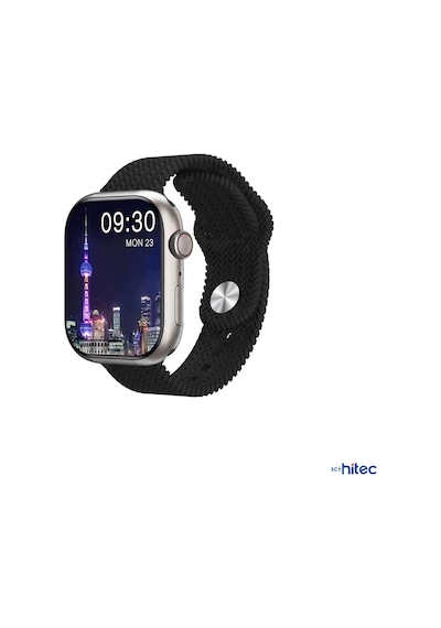 Schitec 42-49mm Yeninesil Akıllı Saat Kordonu Silikon Siyah