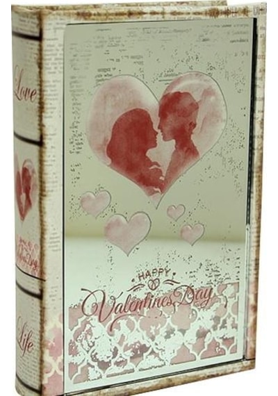 Kutu Kitap Aynalı Valentine Dekoratif Hediyelik