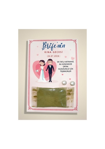 24 Adet El Ele Gelin Damat Tasarımlı İnci Küpeli Stick Kına - Söz, Düğün Ve Kına Hediyeliği