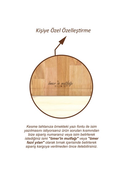 Vilinze Meşe Tepsili Kesme Tahtası - Xl Kahverengi