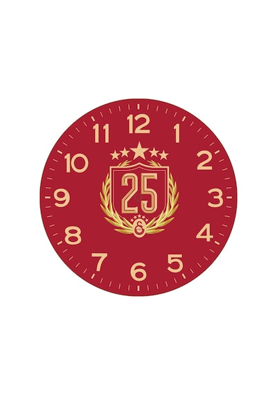 Galatasaray 25. Şampiyonluk Duvar Saati U251467 Kırmızı