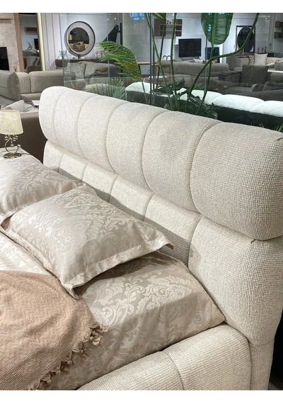 Cozze Mobilya Premium Buklet Kumaş Tasarım Çift Kişilik Bubble Karyola 120 x 200 CM