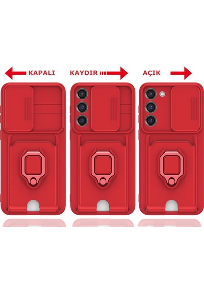 Newface Samsung Uyumlu Galaxy S23 Plus Kılıf Zuma Kartvizitli Yüzüklü Silikon - Lila lila