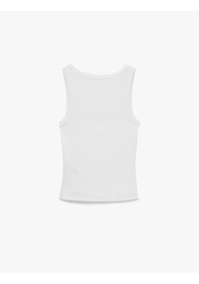 Koton Pamuklu Slim Fit U Yaka Ribanalı Atlet Bluz Beyaz 6sak10409ek