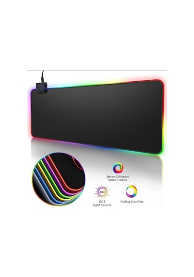 Rgb Led Işıklı Gaming Mousepad Xl 80cm X 30 Cm Büyük Boy Oyuncu Mouse Pad