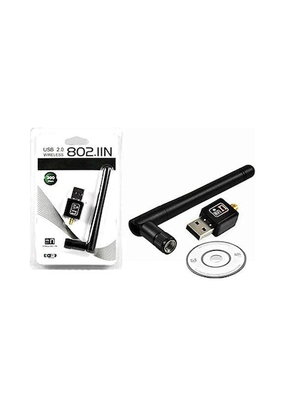 Wi-Fi USB Adaptör Wireles Alıcı 2.4 Ghz 300Mbps Laptop Pc Bilgisayar