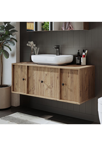Gusto Ayaksız Oval Lavabolu Mdf 120 Cm Çekmeceli Banyo Dolabı Atl Atlantik Çam Gusto Ayaksız Oval Lavabolu Mdf 120 Cm Çekmeceli Banyo Dolabı Atl Atlantik Çam