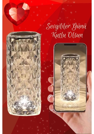 Sevgililer Gününe Özel Romantik Kristal Gece Lambası Sevgiliye Hediye Çok Renkli