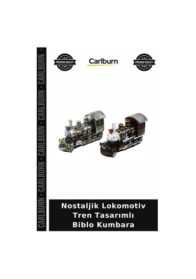 Özel Üretim Nostaljik Lokomotiv Tren Tasarımlı Biblo Kumbara - Vintage Görünümlü - Dekoratif