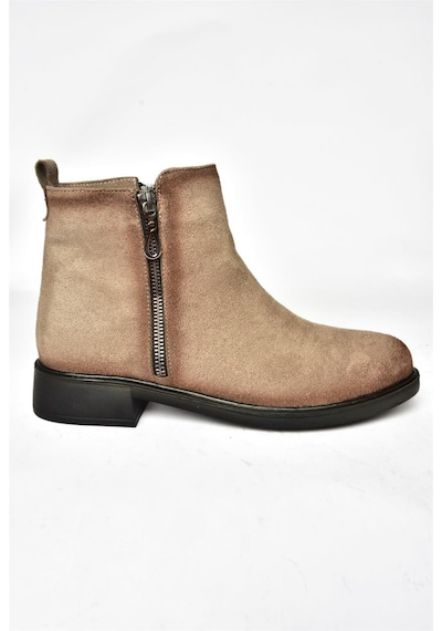 Fox Shoes R374050402 Vizon Süet Alçak Tabanlı Kadın Bot Vizon-süet