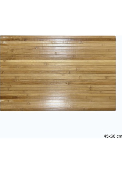 Bambu Banyo Matı, Kaydırmaz Tpe Tabanlı, Suya Dayanıklı, Rulo Yapılabilir, 45x68 Cm, Banyo Ve M Doğal Bambu / Kahverengi