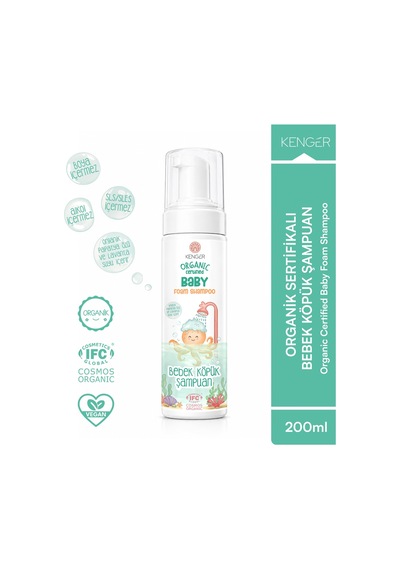 Organik Bebek Köpük Şampuan 200 Ml