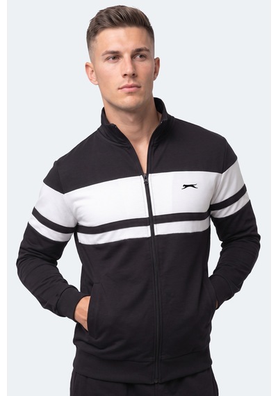 Slazenger Rıder Erkek Dik Yaka Fermuarlı Siyah Sweatshırt