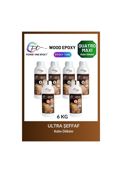 6 Kg Wood Epoxy Quatro Maxi/ Kalın Döküm Şeffaf Epoksi Reçine Seh