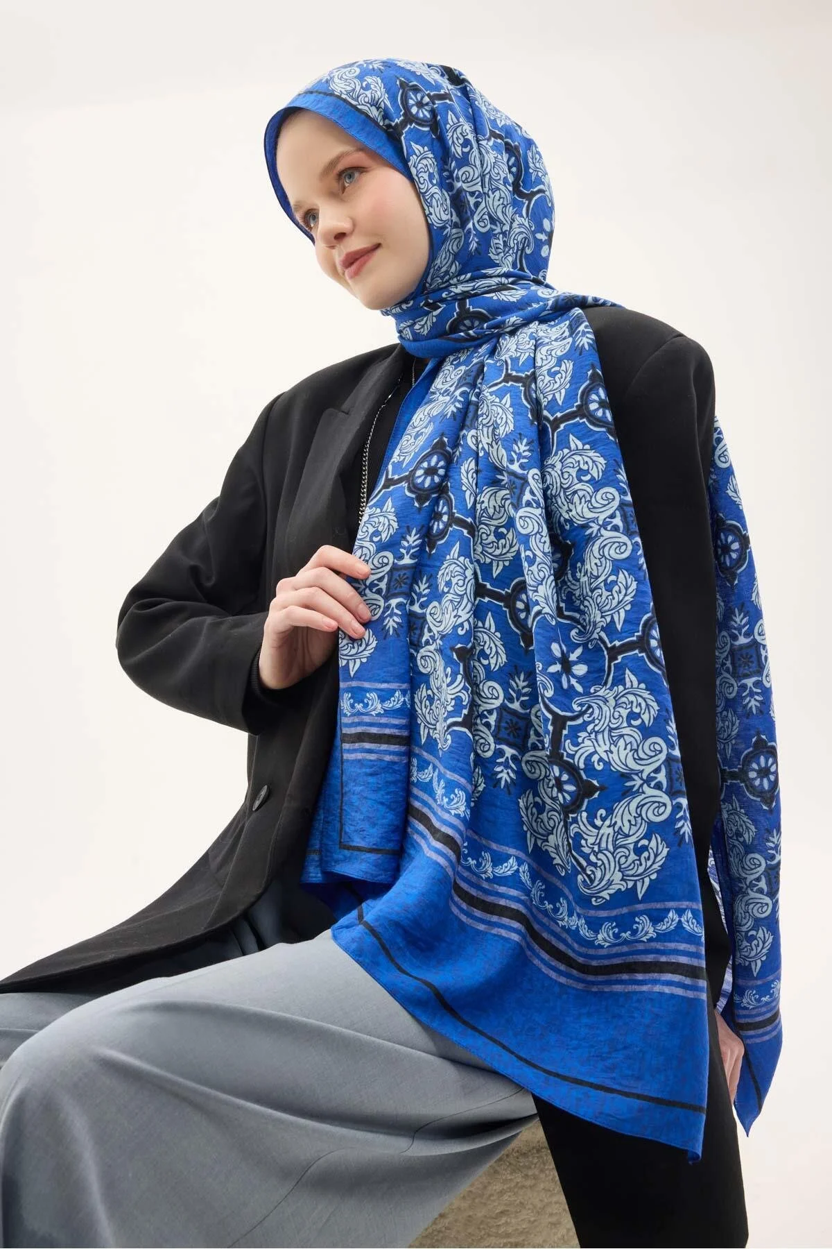 Silk Home Mayda Şal 81019-04 Saks mavi