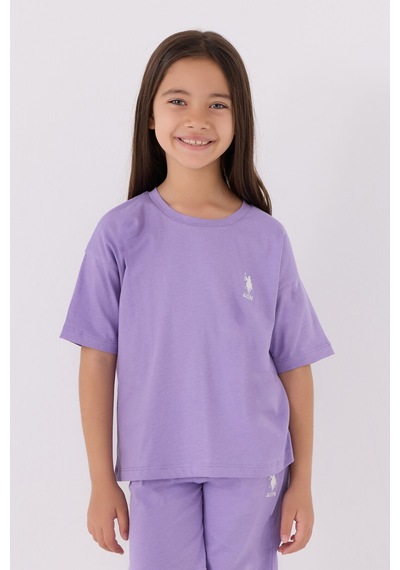 U.S. Polo Assn. U.s. Polo Assn Kız Çocuk Mor Bermuda Takım Us1848-c-v62 Mor