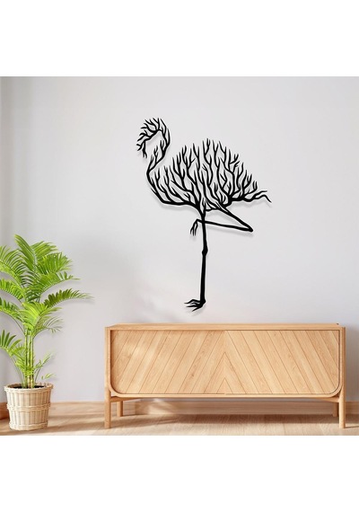 Flamingo Tablo İllüstrasyon Tasarım Lazer Kesim Metal Duvar Tablo