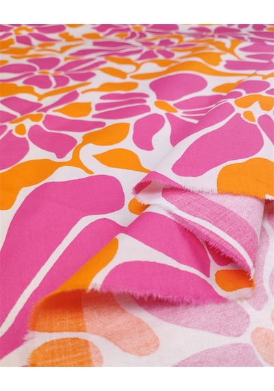 Pembe Gri Turuncu Renklerde Talalı İnce Pamuk Saten Kumaş Elbiselik & Eteklik 140x360cm-12546 Pembe,gri,turuncu