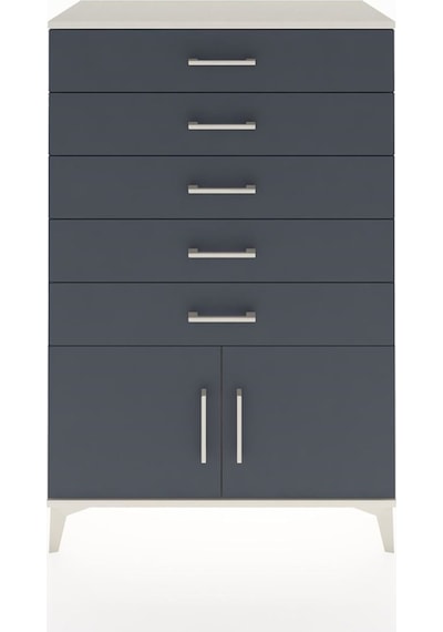 Hyperion Dolap 5 Çekmeceli 2 Kapaklı 88x44x134 Aytaşı-antrasit Aytaşı