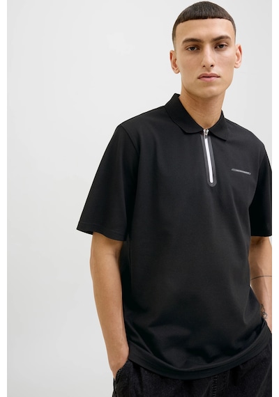 Jack & Jones Erkek Polo Yaka T Shirt 12273127 Siyah-beyaz Siyah - Beyaz