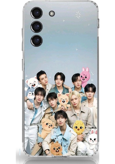 Samsung Galaxy S21 Fe Uyumlu Tray Kids K-pop Grubu Ve Skzoo Temalı Baskılı Silikon Kılıf Renkli