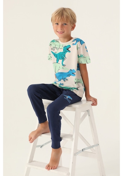 Rolypoly Dinosaur Bej Erkek Çocuk Pijama Takımı 5274-42970 Bej - İndigo
