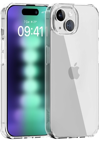 Buff Apple Uyumlu iPhone 15 Plus - Şeffaf Kılıf + Ekran Koruyucu + Lens Koruyucu Glass