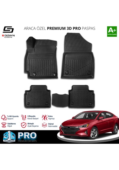 S-dizayn Hyundai Elantra 3d Pro Havuzlu Paspas 2020 Üzeri A+ Kalite