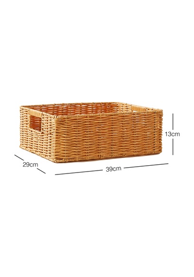 Ocean Home Textile Çocuk Odası Yıkanabilir Bej Pp Rattan Sepet 39 X 29 X 13 Cm