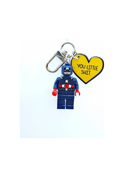 Captain Brick Kaptan Amerika Charmlı Anahtarlık Eğlenceli Ve Şı