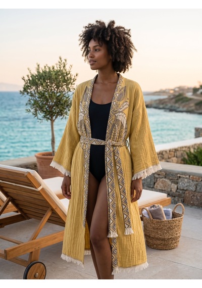 Brandsmiths Yellow Elephant Kimono Sarı