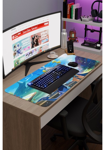 Mualani Genshin Impact Anime Gacha V5 - 90x40 Xxl Gaming Mouse Pad Fare Altlığı