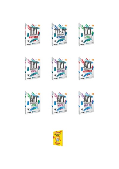 Toprak Tyt - Ayt Matematik Geometri Fizik Kimya Ve Biyoloji 9lu Set Soru Bankası + Planlama Defteri