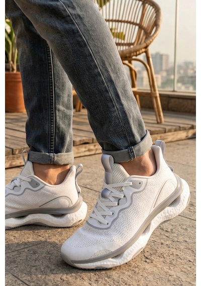 In Step Stealth-knit Runner Beyaz-gri Erkek Spor Ayakkabı Beyaz Gri