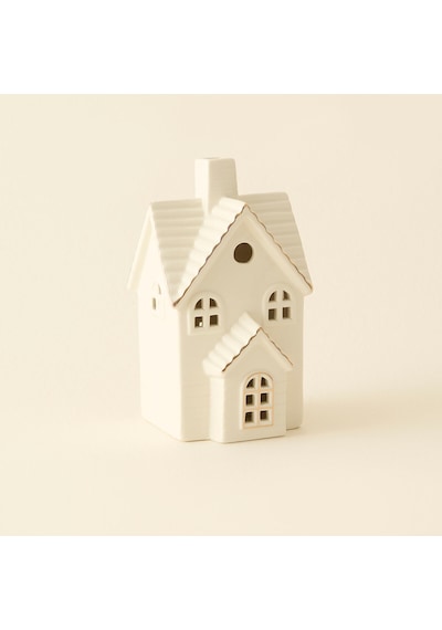 Karaca Home New Year Yılbaşı Ev Şekilli Ledli Dekoratif Obje Beyaz 10,2 X 9,7 X 18 Cm